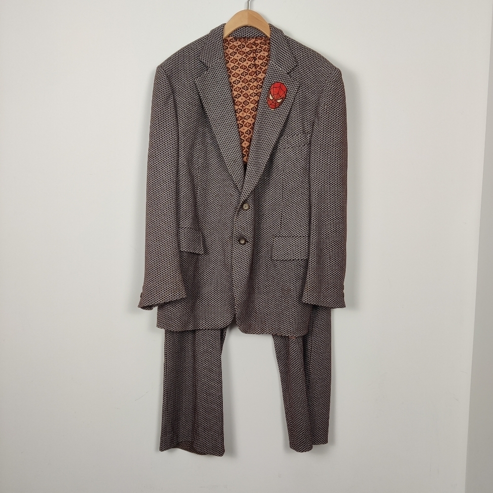 Vintage 70s Botany 500 Spiderman Suit Men's Size XL